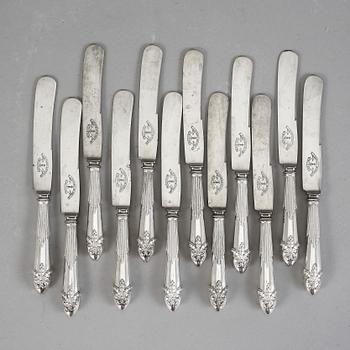 KNIVAR, silver, 12+5 st, "Empire", CG Hallberg, Stockholm, 1910.