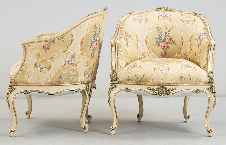 SOFFGRUPP, 7 delar, Nyrokoko, 1800-talets slut.