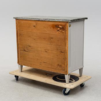A gustavian style chest of drawers, late 19th Century.