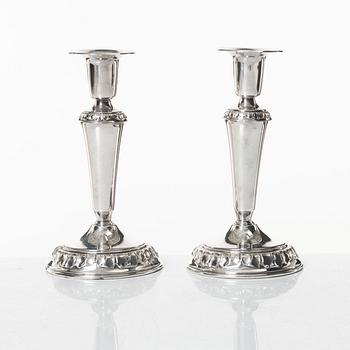 A pair of silver candlesticks, GAB, Stockholm, 1968.