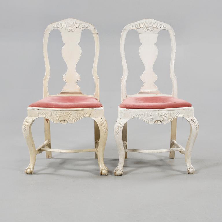 STOLAR, ett par, rokokostil, 1800-tal.