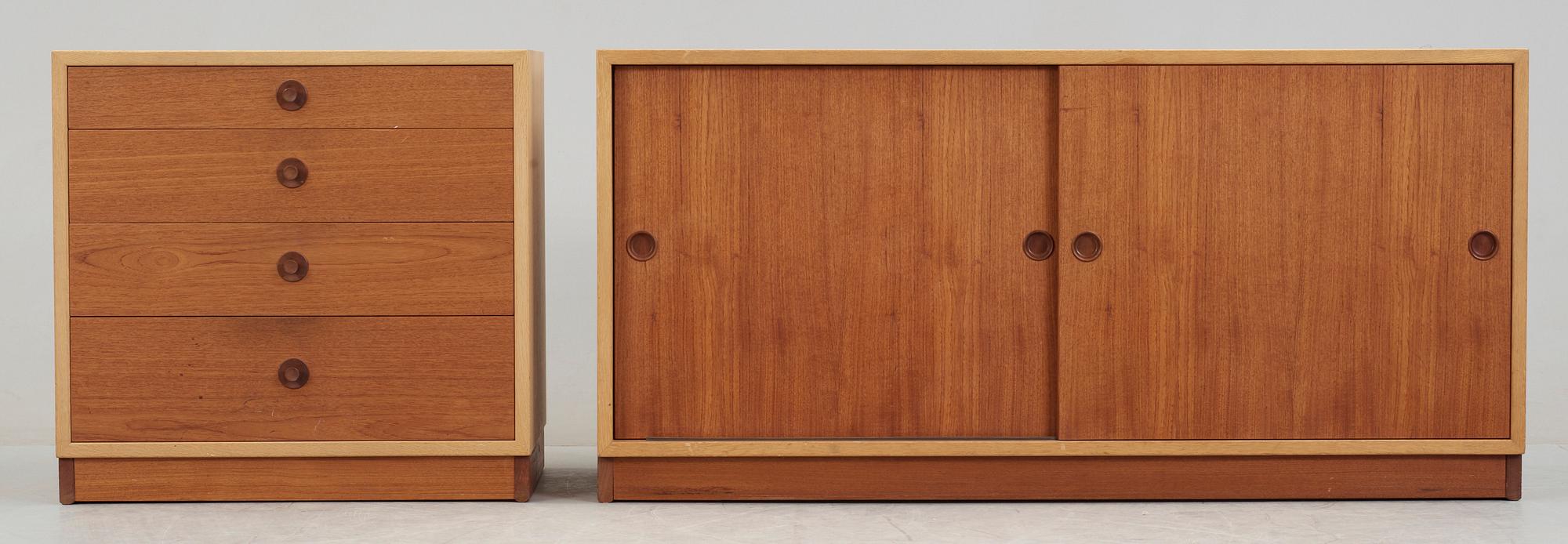 SIDEBOARD OCH BYRÅ, "Öresund" Börge Mogensen. 1960-tal.