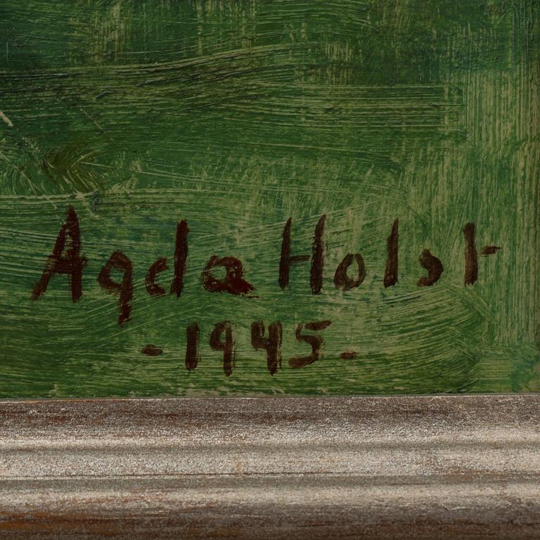 AGDA HOLST, olja på pannå, signerad och daterad- 1945.