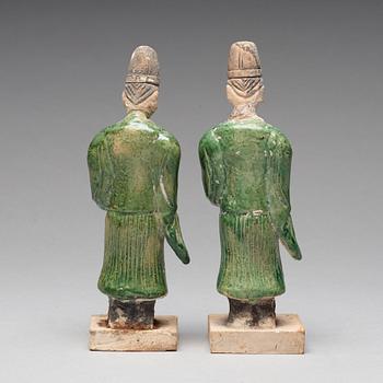 Two green glazed figures, Ming dynasty (1368-1644).