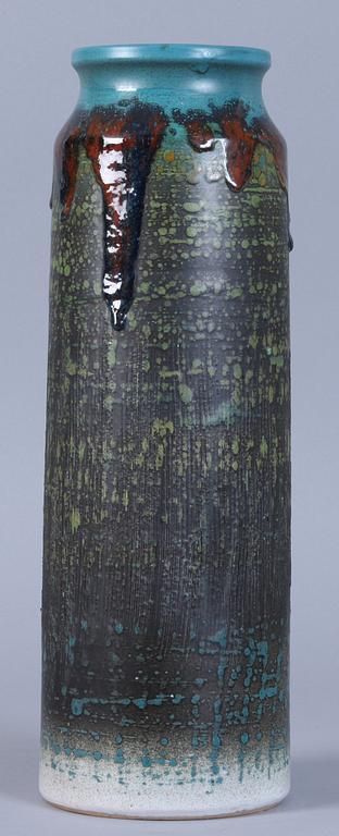 VASER, två st, stengods, "Argenta", Wilhelm Kåge, Gustavsberg samt Tilgmans.