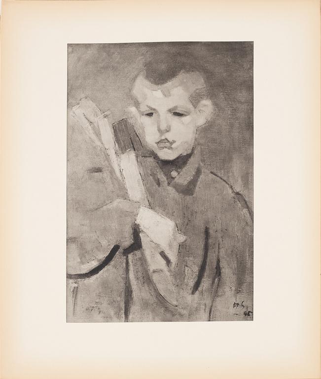 Helene Schjerfbeck, mapp med reproduktioner, 48 st. Nordisk Rotogravyr, Stockholm, 1945.