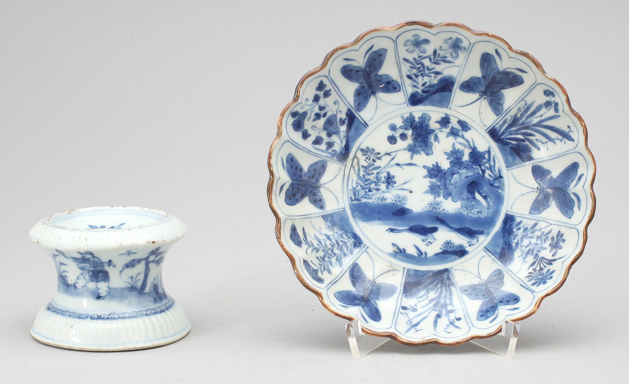 SALTKAR samt FAT, porslin, Kina, 1700-tal.