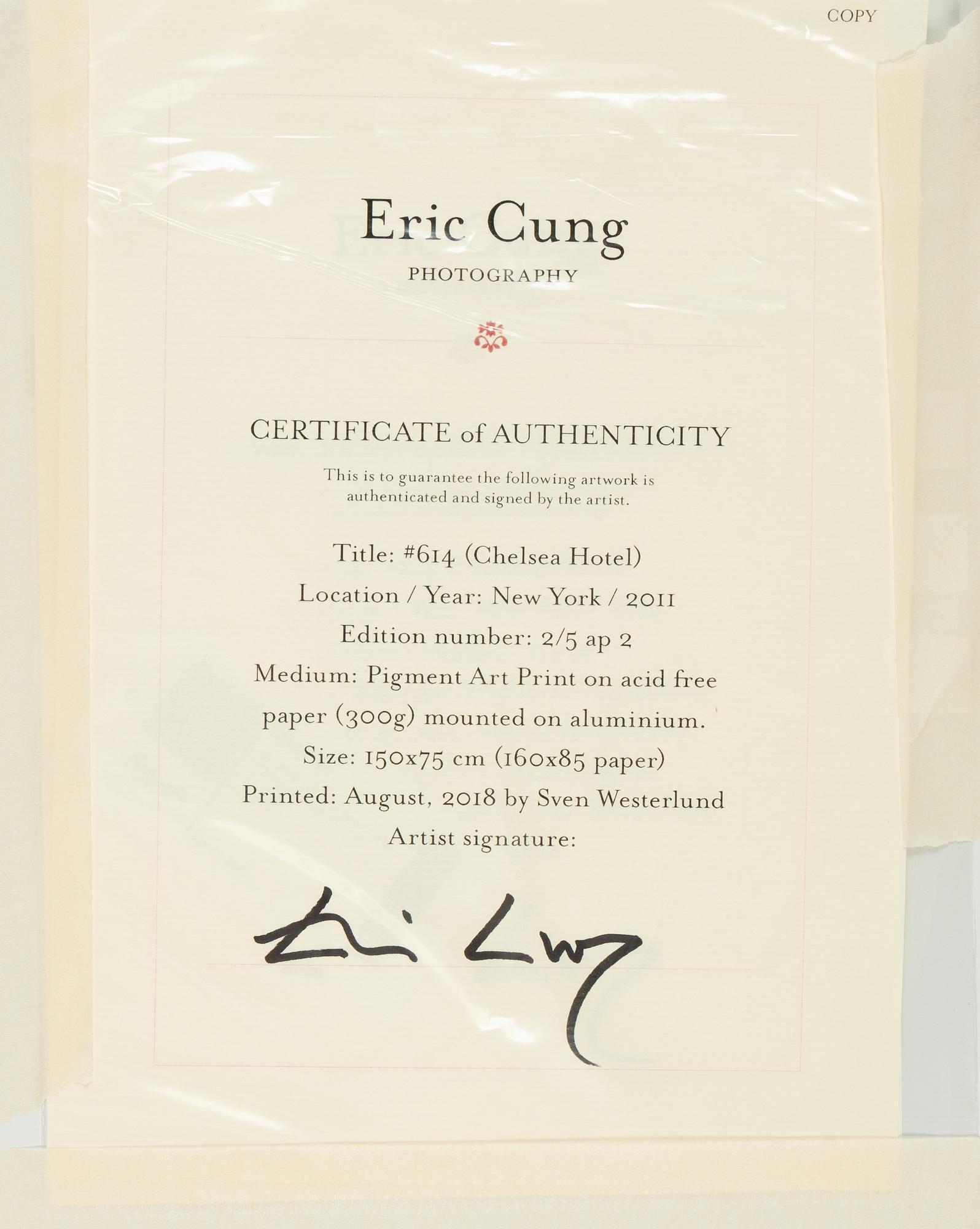Eric Cung, pigment print, 2011, signed on certificate, Ed 2/5.