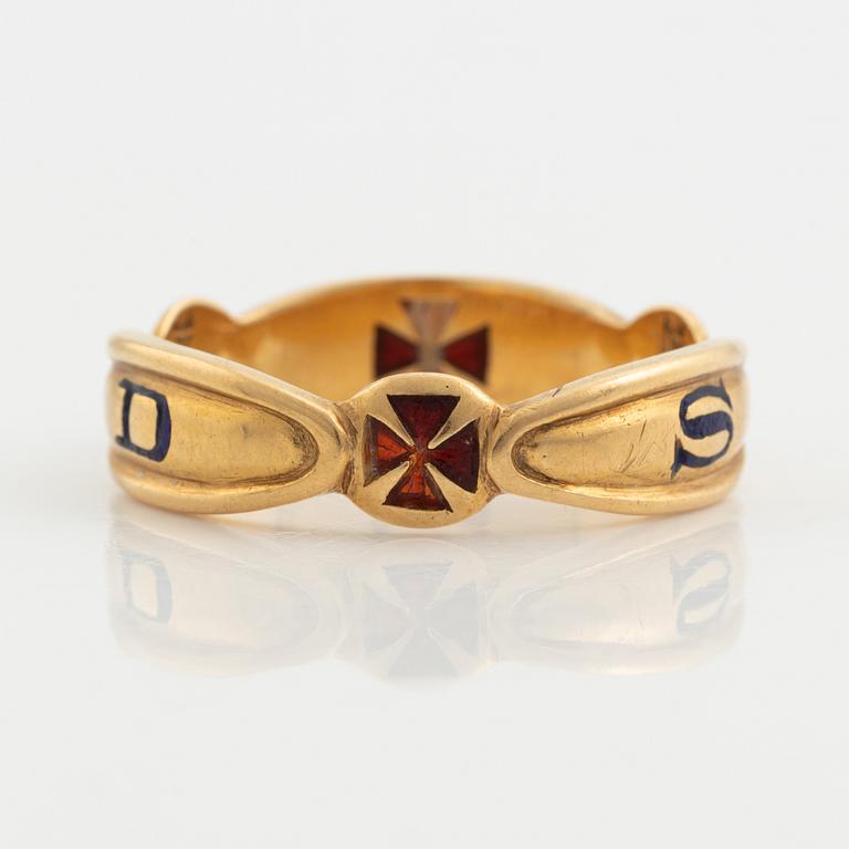 Ring, 18K gold, Masonic ring.
