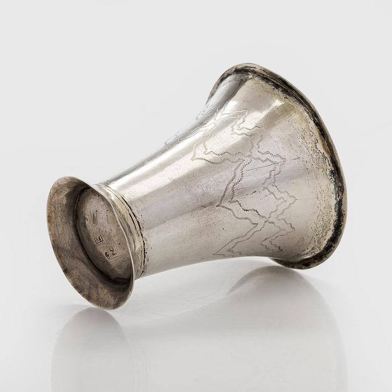An early 19th-century silver beaker, maker's mark of Jacob Johan Jankes, Turku 1803.