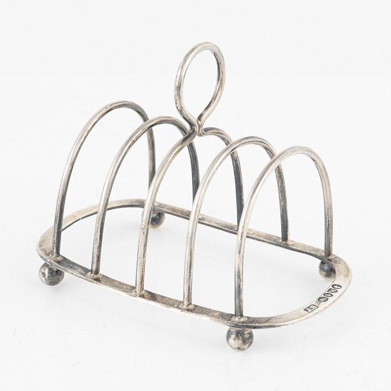 Toastrack, silver, London, 1887.
