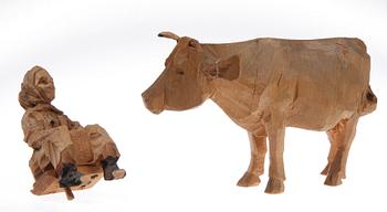 AXEL PETERSSON DÖDERHULTARN, träfigurer, otydl. sign.