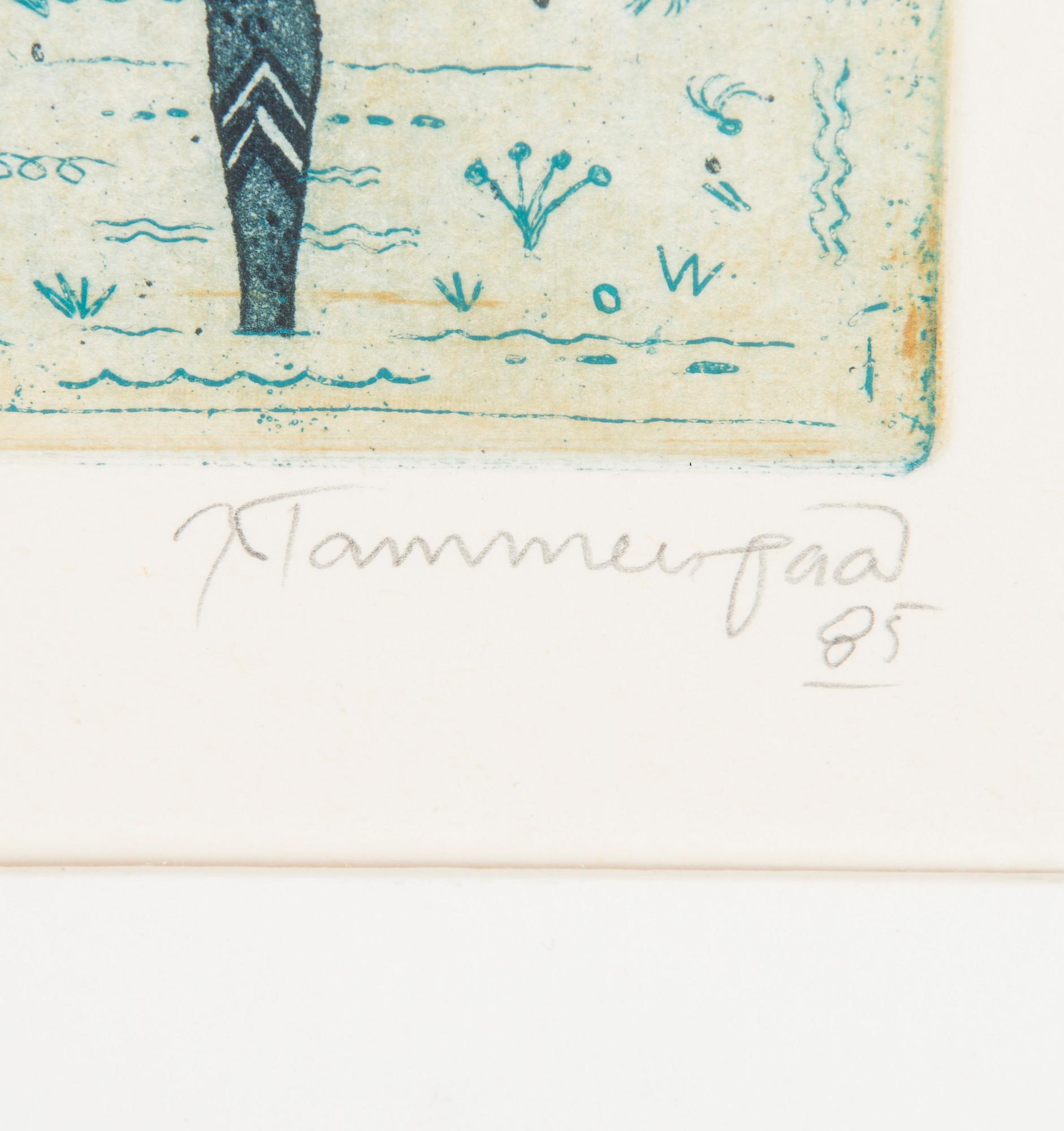 JUHA TAMMENPÄÄ, etsning och akvatint, signerad, daterad 85 och numrerad 5/50. Konstnärens avdrag.