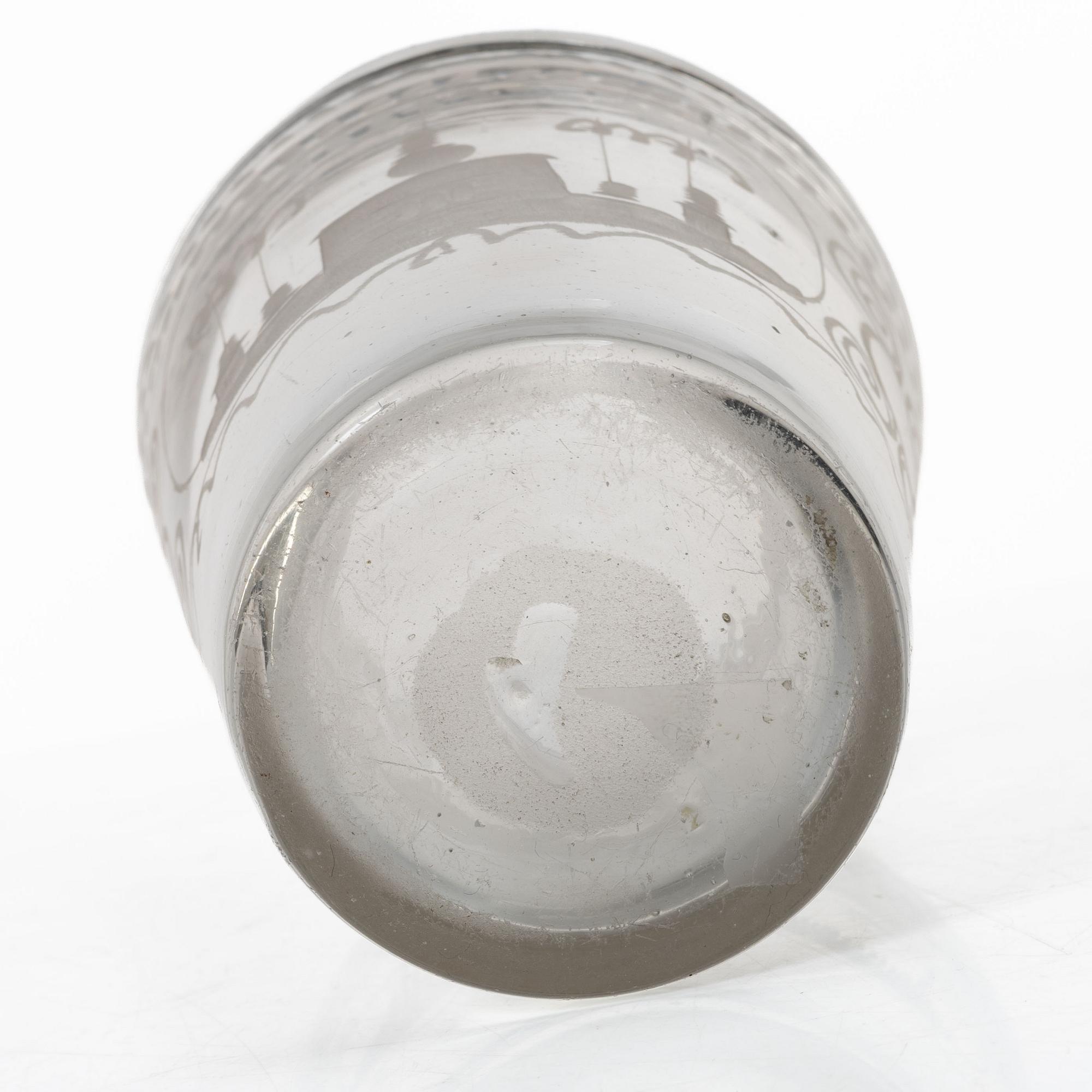 Goblet glass and trophy. Germany, 18th century.