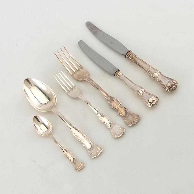 Cutlery 71 pcs "Prins Albert" silver GAB Eskilstuna 1970s.