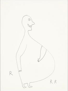 Roger Risberg, indian ink drawing, signed. Executed in 2008.