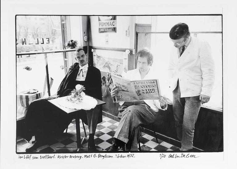 Carl Johan De Geer, "Jan Lööf som trollkarl. Krister Broberg, Mats G. Bengtsson. Tårtan 1972".