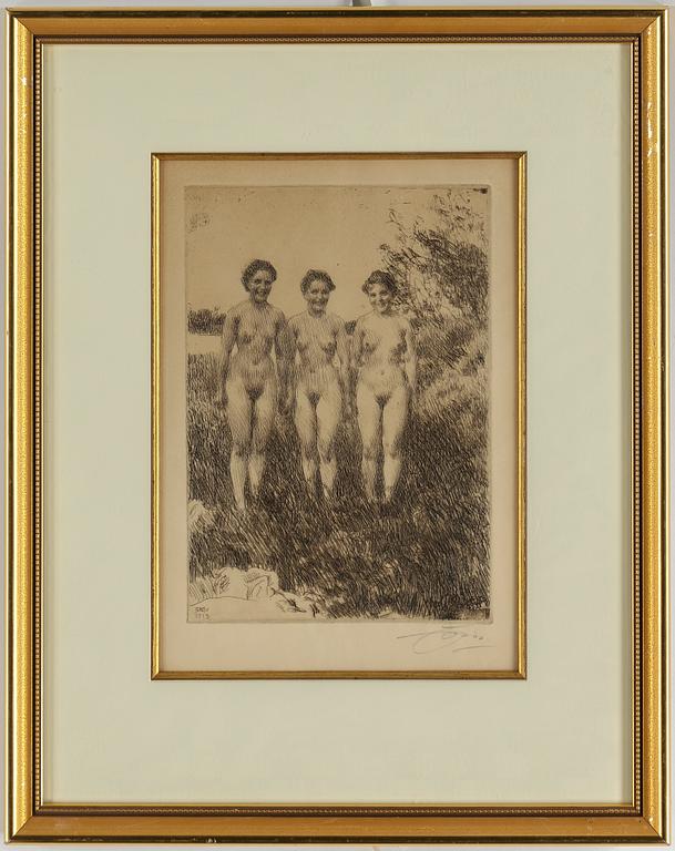 ANDERS ZORN, etching, 1913, signed.