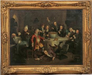 WILLIAM HOGARTH, efter, olja på duk, 1800-tal.