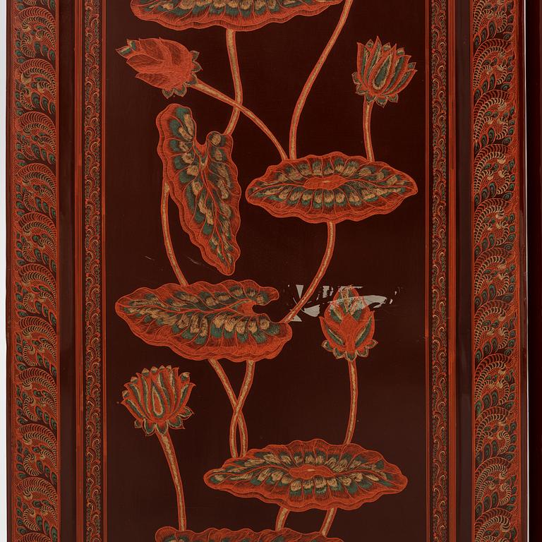 A folding screen, south east Asia, second half of the 20th century.