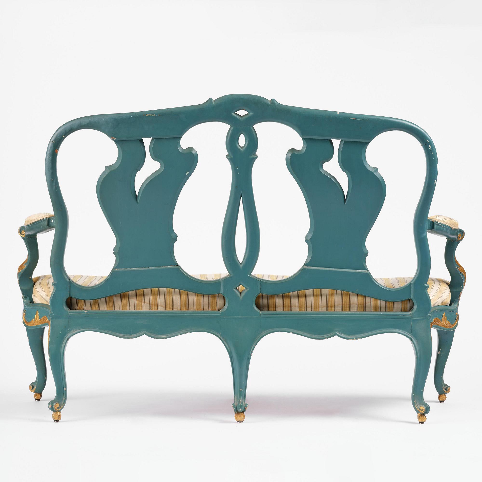 A Swedish carved rococo sofa by A. Thunberg (master in Stockholm 1756-91).