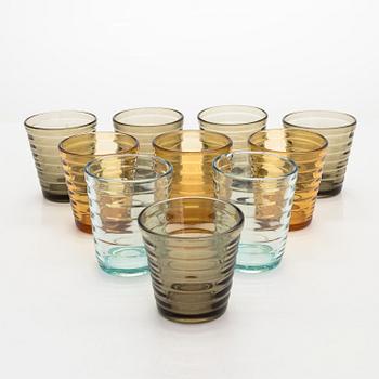 Aino Aalto, dricksglas, 10 st, "Bölgeblick" Karhula glasbruk 1930-tal.