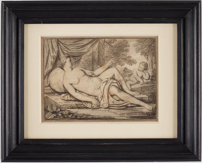 Andreas von Behn, ANDREAS VON BEHN, Indistingtly signed and dated 1724. Ink wash 13 x 17.5 cm.