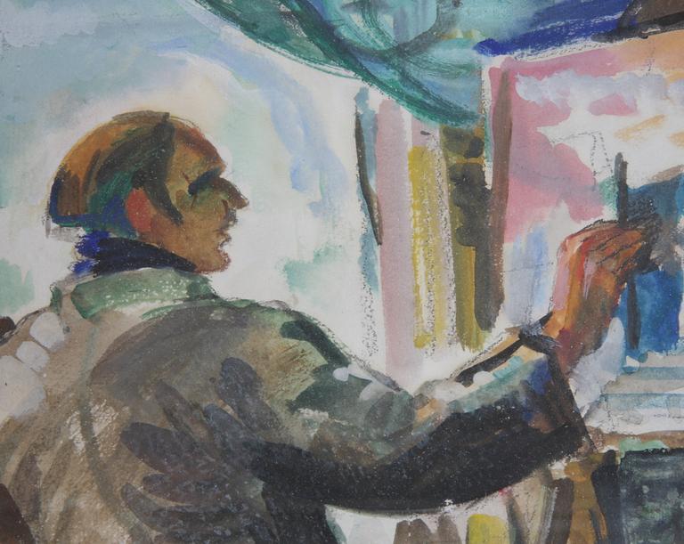 OHLSON, KARL ENOCK. Gouache, sign o dat -32.