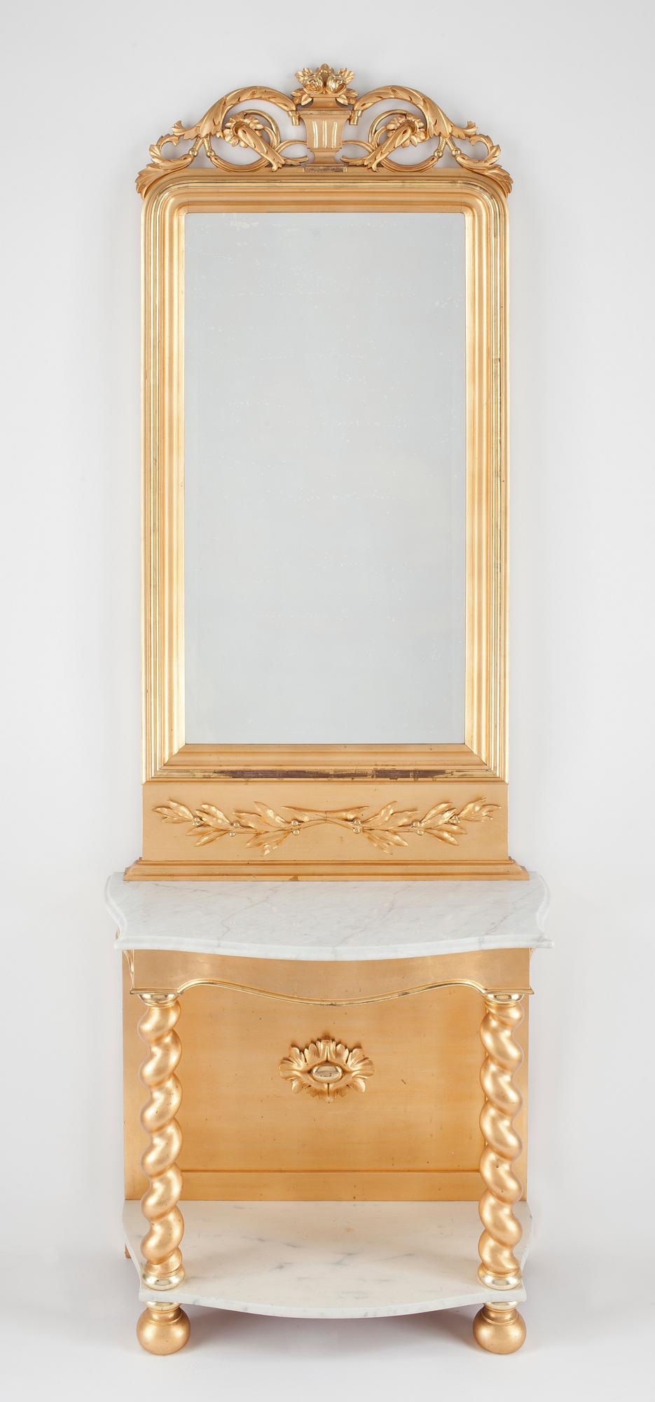 SPEGEL med KONSOLBORD, nyrokoko, 1800-talets andra hälft.