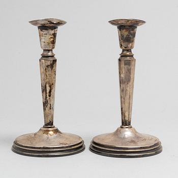 A pair of silver candle holders, KG Markströms Guldsmeds AB, Uppsala, 1968, 386 gram.