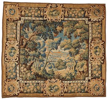 Vävd tapet, "Verdure", gobelängteknik, ca 286-293 x  313-322 cm, Flandern 1600-tal.