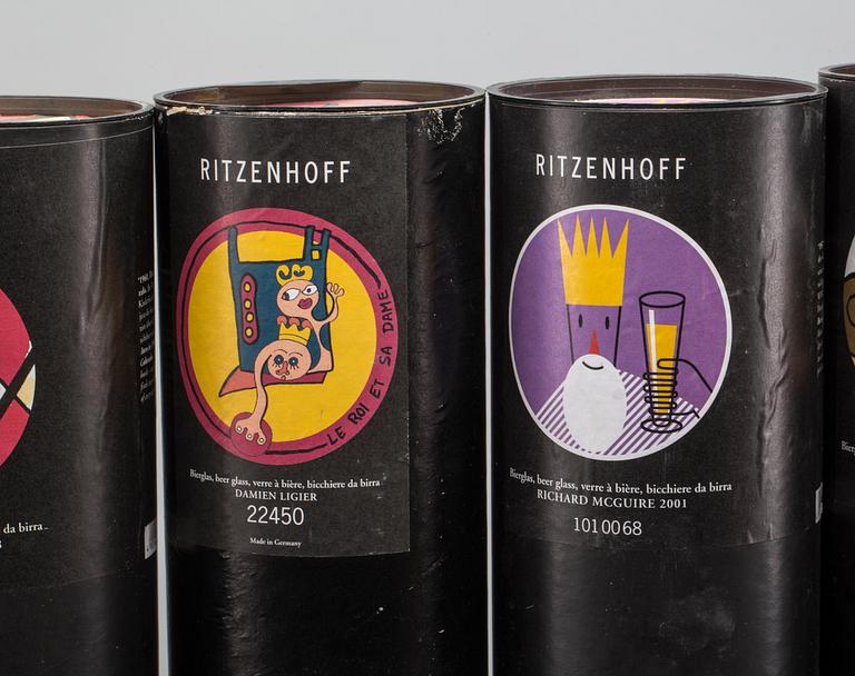 GLASSERVISDELAR, champagne-, snaps- och ölglas, 22 st, Ritzenhoff, Tyskland.