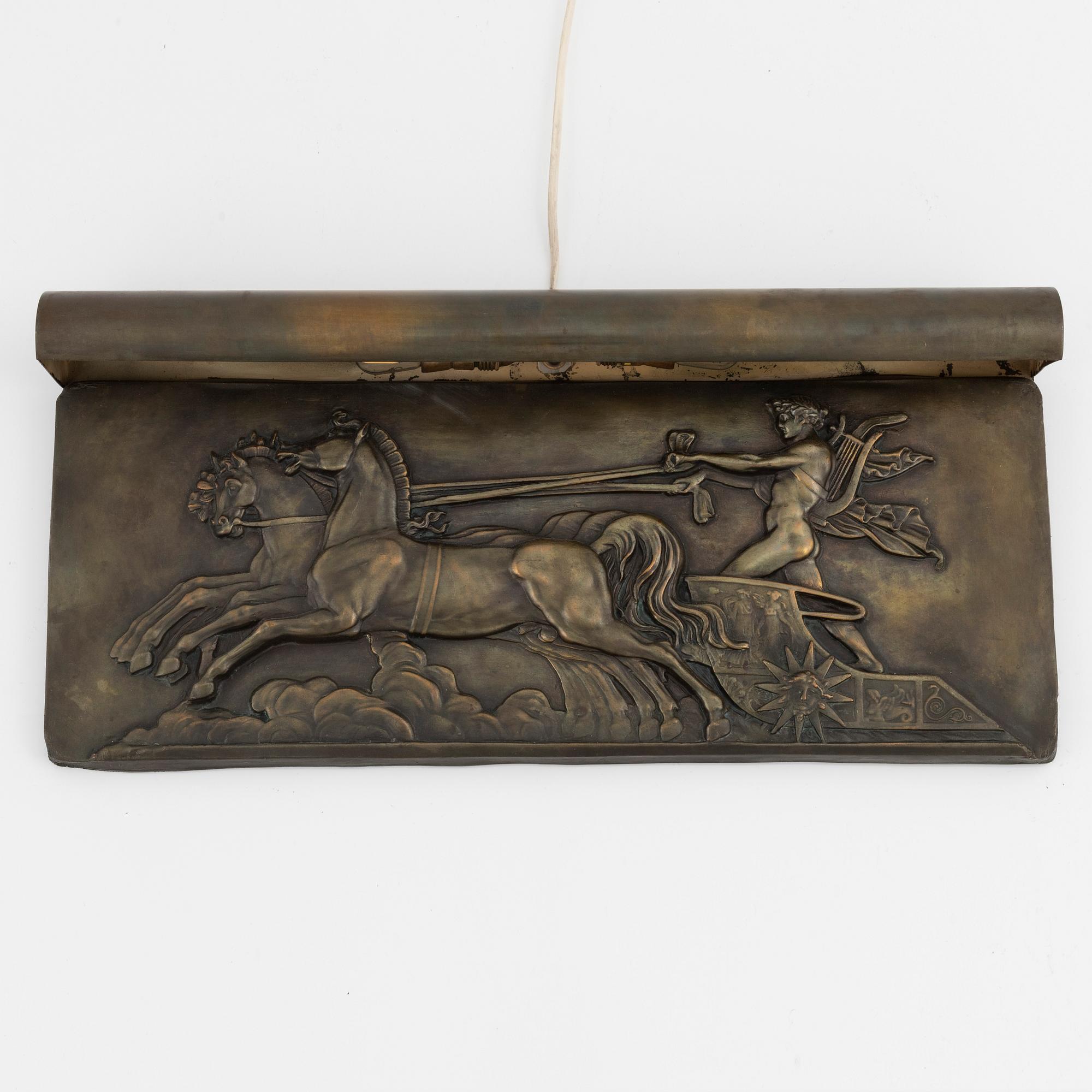 A brass wall lamp first half of the 20th Century.
