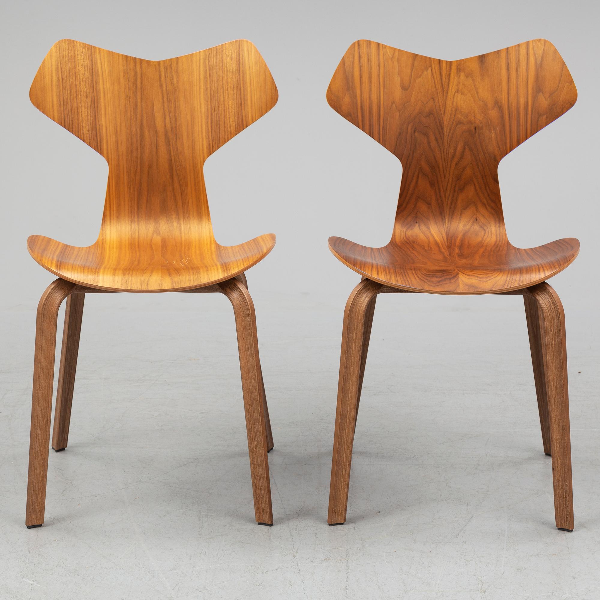 Arne Jacobsen, "Grand Prix" 8 chairs, Fritz Hansen, Denmark, 2016.