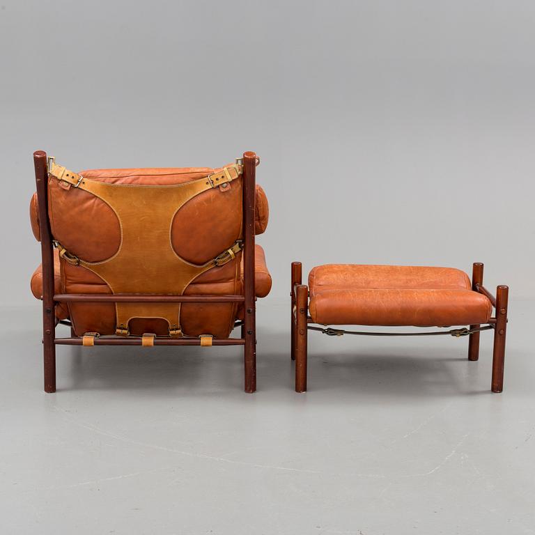 A 1960/70's 'Inca' easy chair and a foot stool by Arne Norell.