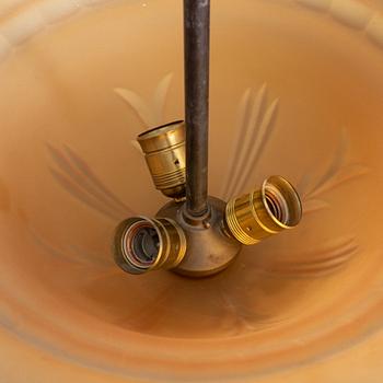 Edward Hald, taklampa, Orrefors, 1930-tal.