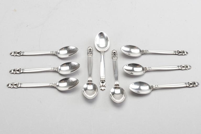 KAFFESKEDAR, sterling silver,  9 st Georg Jensen "Konge/Acron".