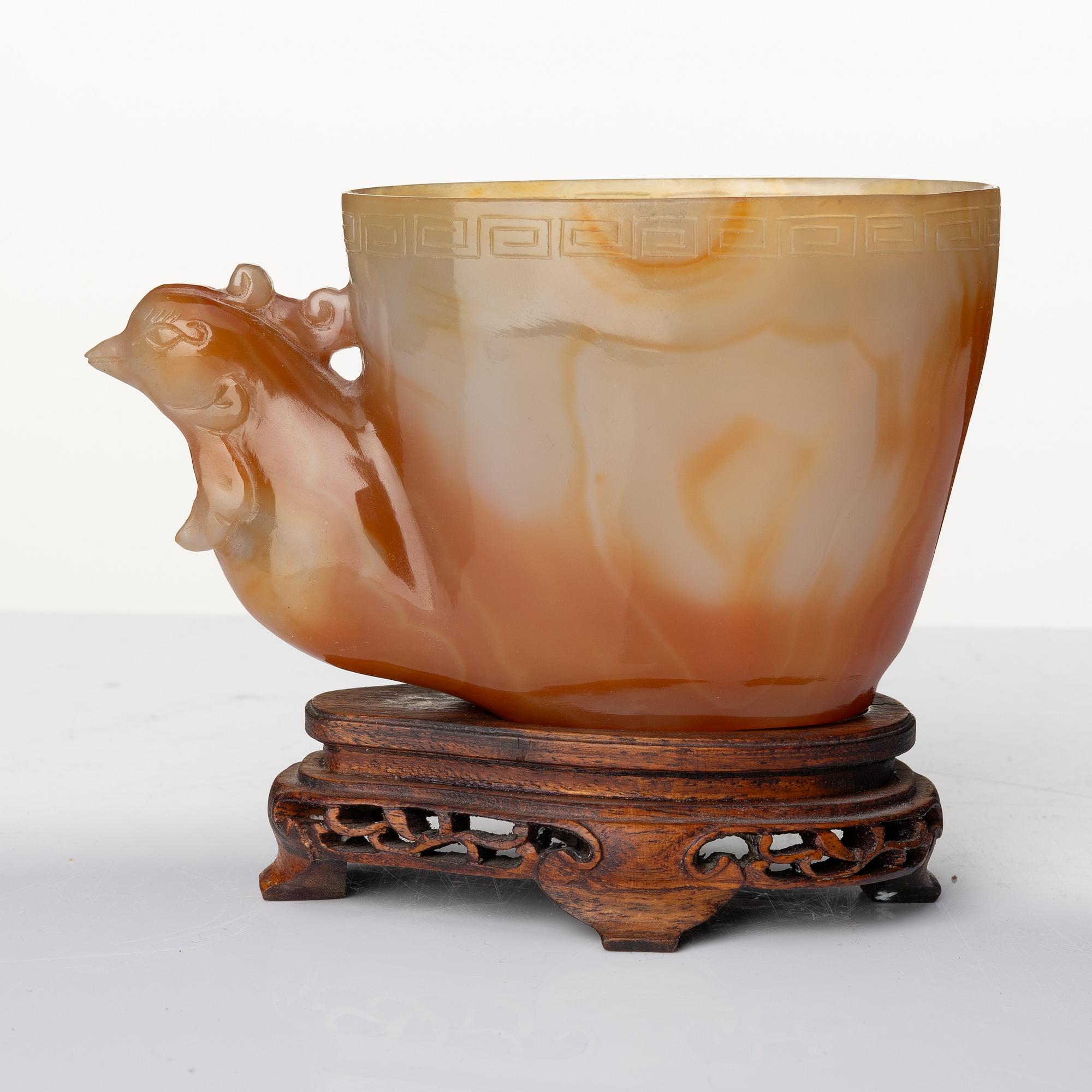 Bägare, agat, Kina, 1900-tal.