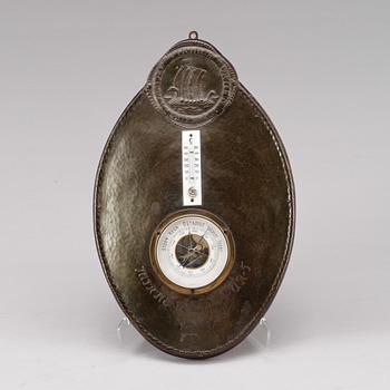 BAROMETER, koppar, Svenska Vikingaorden Göteborg 1922.