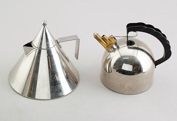 VATTENKOKARE, 2 st, stål, Alessi, 1900-/2000-tal.