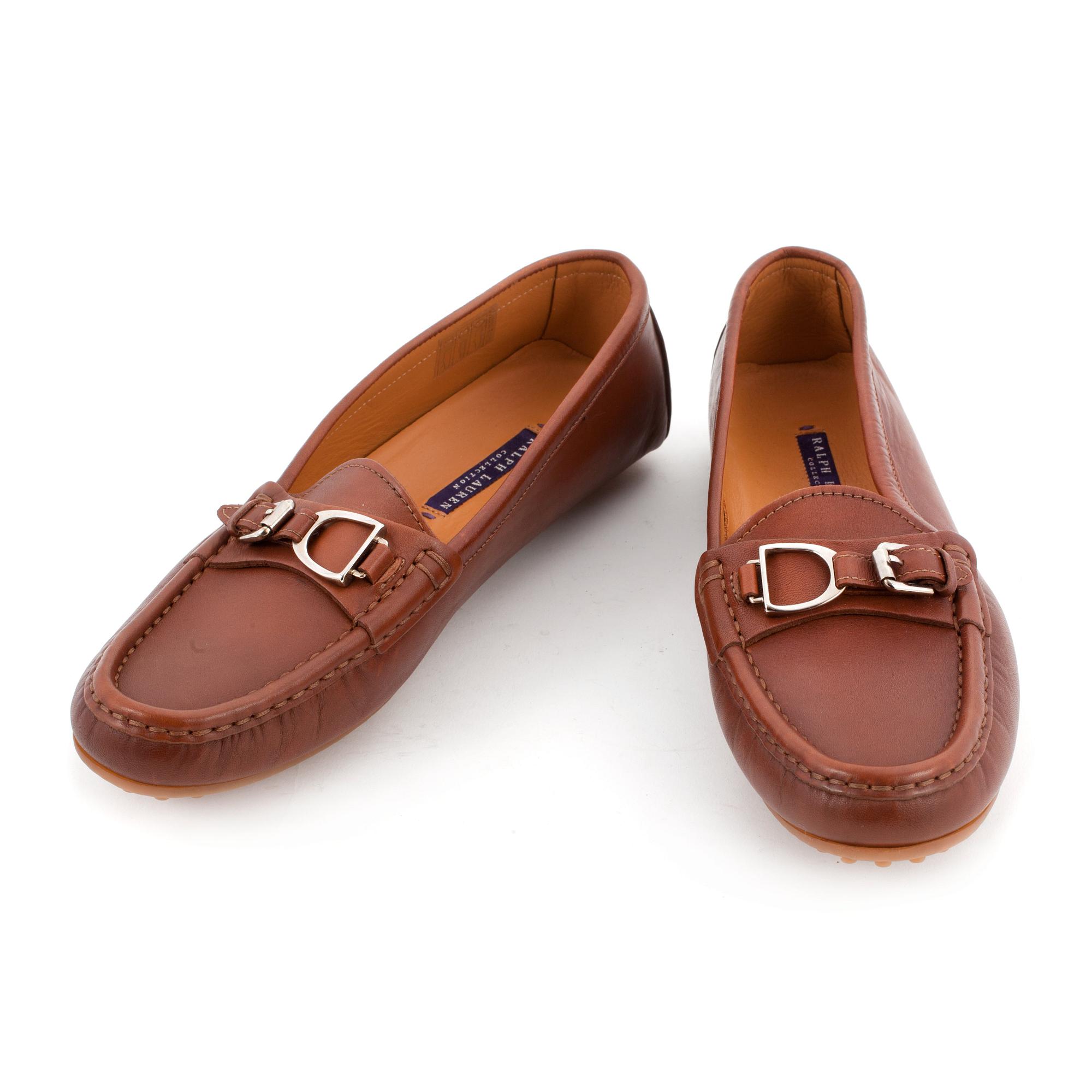 RALPH LAUREN, a pair of brown leather loafers. Size US 9.