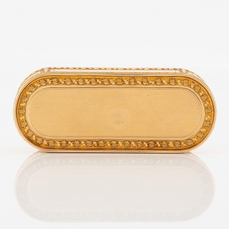A Swedish 18th century 18K gold-box, mark of Friedrich Fyrwald, Stockholm 1794.