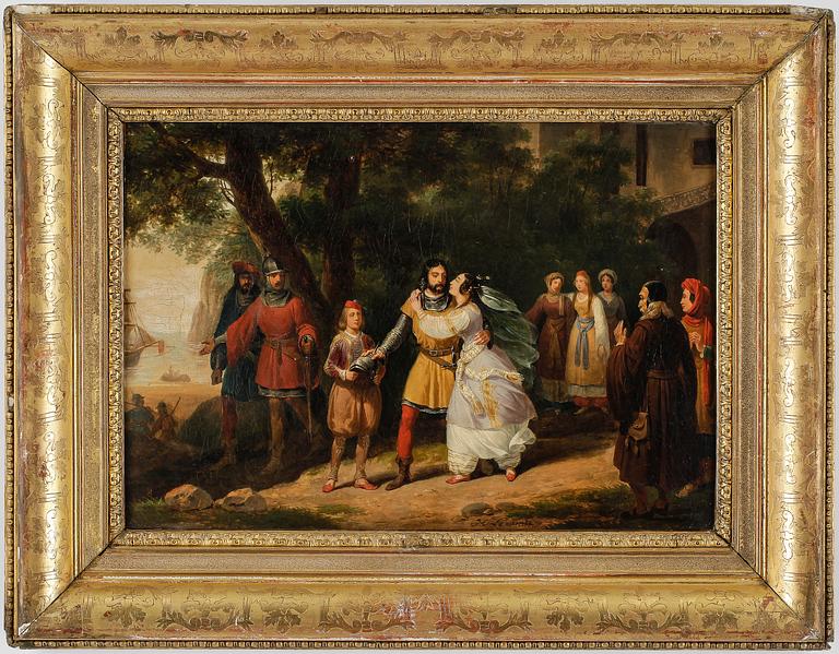 HIPPOLYTE LECOMTE, olja på duk, signerad.