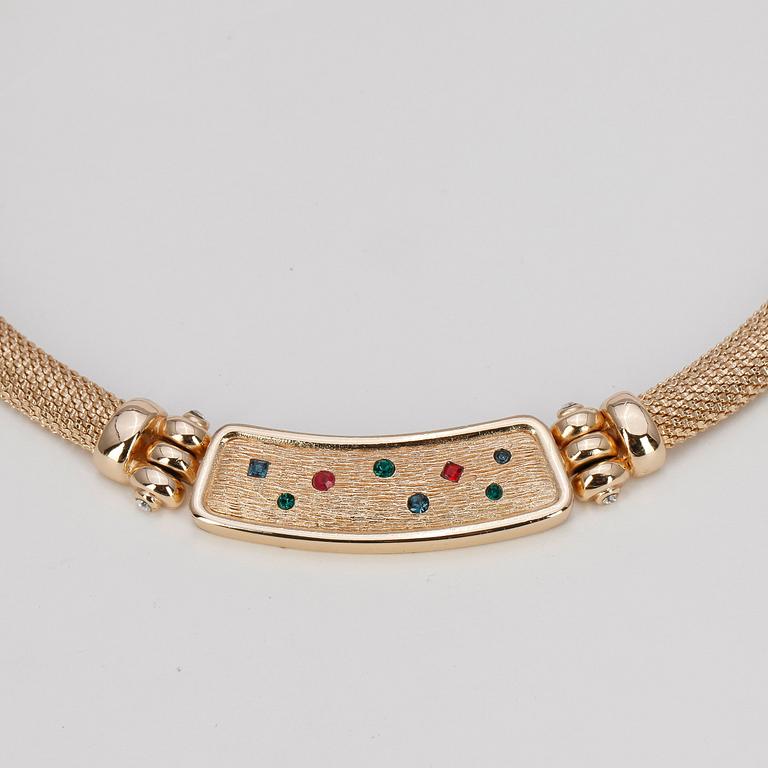 CHRISTIAN DIOR, a necklace and a pair of earrings.