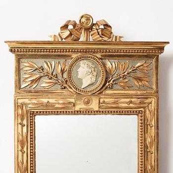 SPEGEL, av Pehr Ljung 1786 (1743-1819), bildhuggare i Stockholm, gustaviansk.
