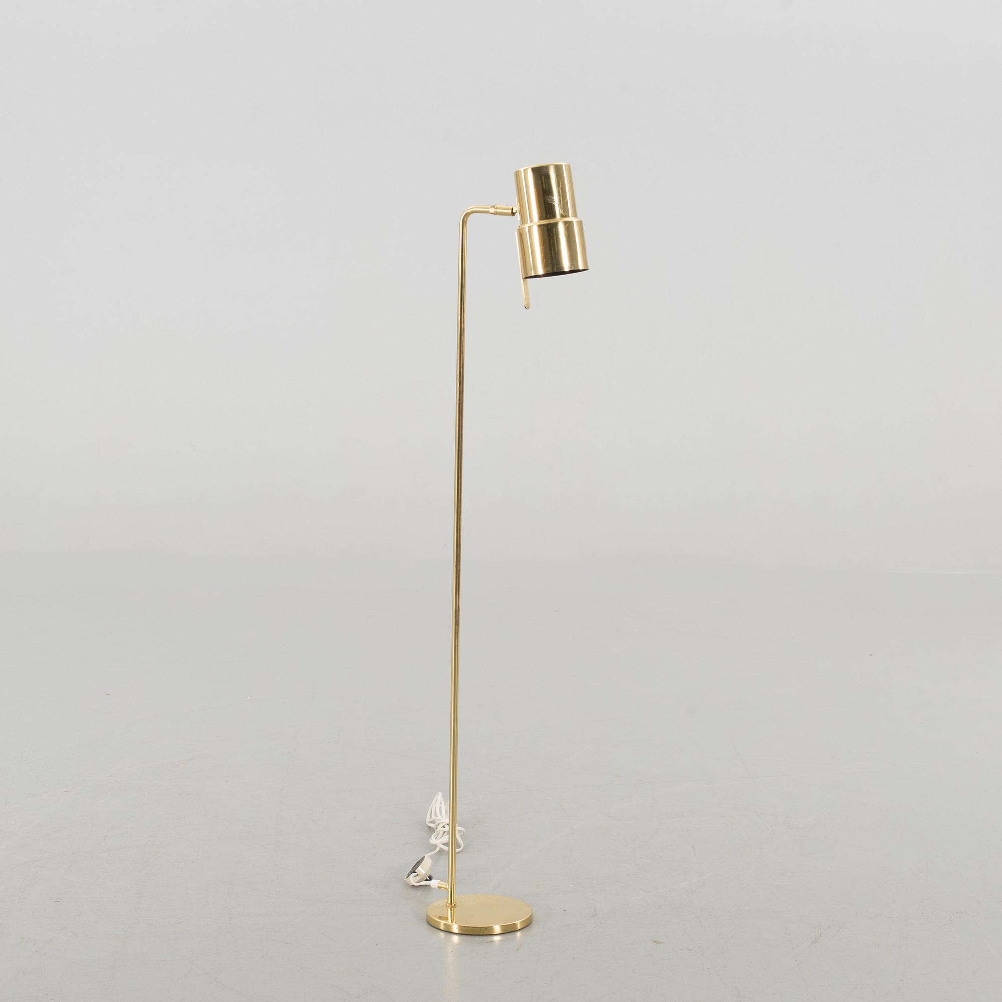 HANS AGNE JAKOBSSON, golvlampa, mässing, Markaryd, 1970/80-tal.