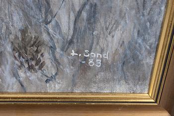 Lennart Sand, Twilight landscape with moose.