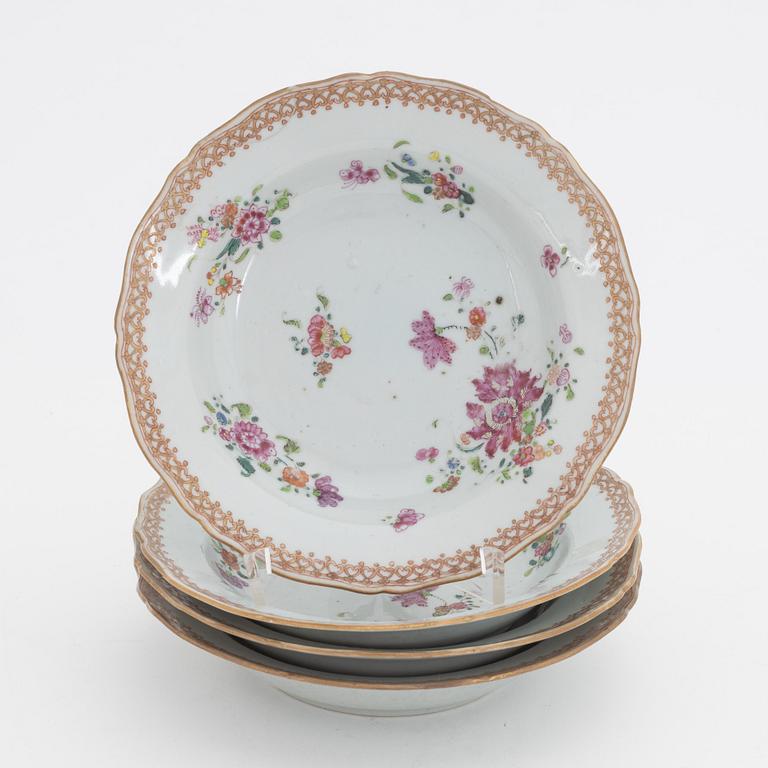 A set of four famille rose dessert dishes, Qing dynasty, Qianlong (1736-95).