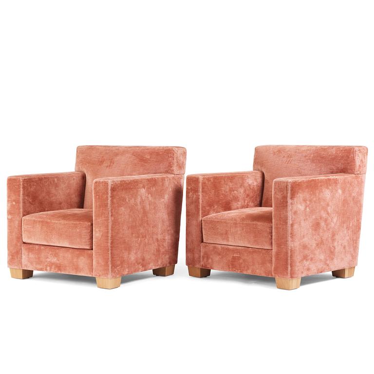 Jean-Michel Frank, & Adolphe Chanaux (France, 1887-1965), a pair of "Dossier Droit 1932" armchairs, no. 195 & 196, Ecart, Paris, 2021.