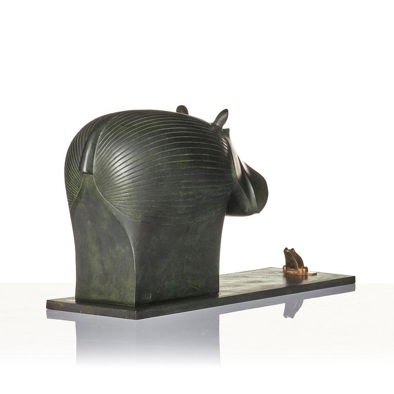 Gunnar Cyrén, a sculpture, "Kan du inte tala?", ed. 5/7, Herman Bergman konstgjuteri, Stockholm & Gävle, 1988.